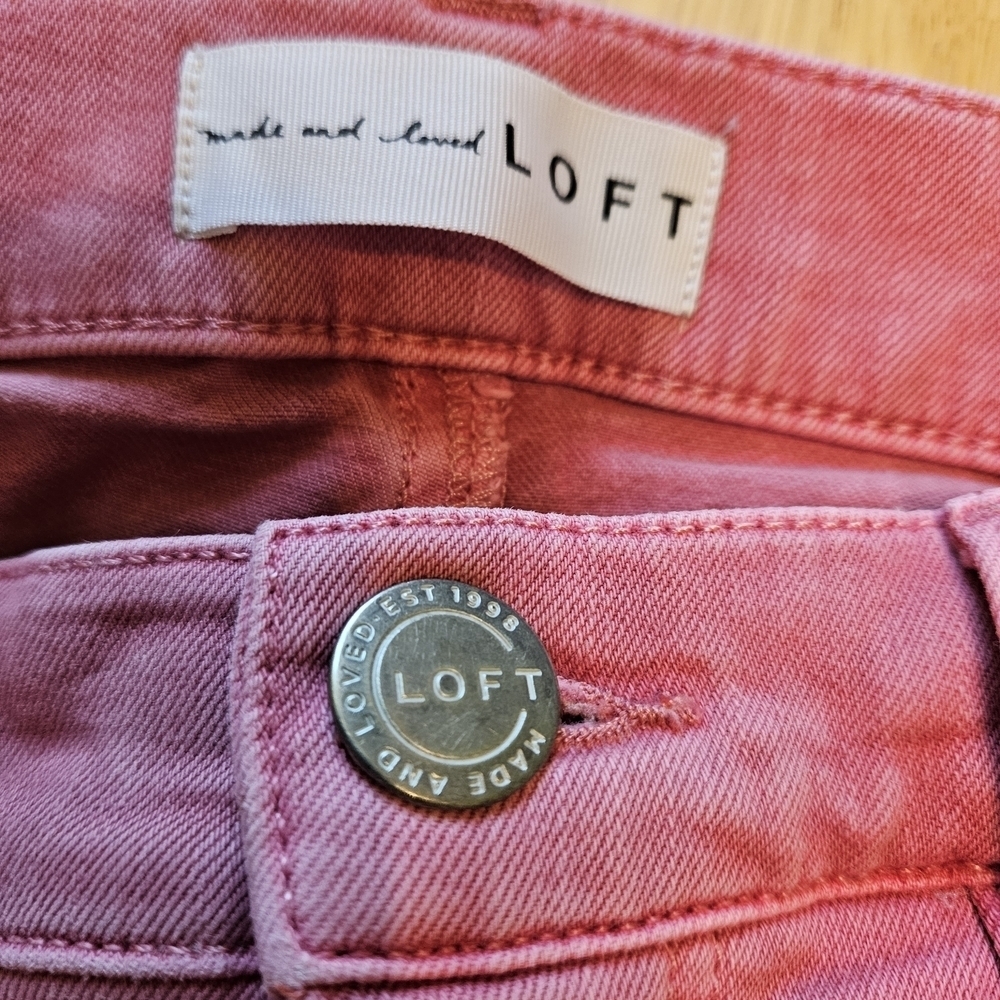 LOFT Modern Skinny Crop Jeans Pink Size 27 / 4 - Picture 8 of 16